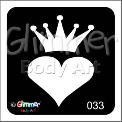 Glitter tattoo 033 Crowned Heart Pack Of 5 